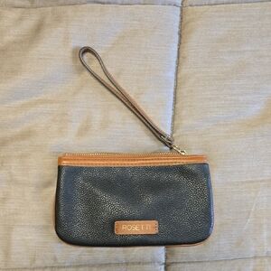 Rosetti Black and Brown Clutch with Leather Trim
